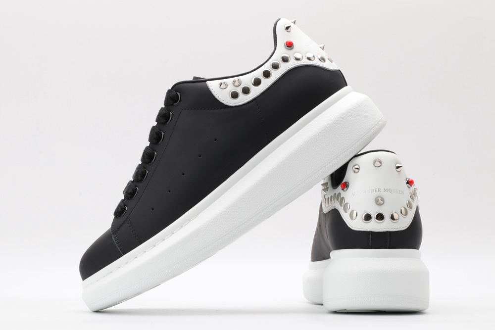 AMQ Black Studded Logo Oversized Sneakers