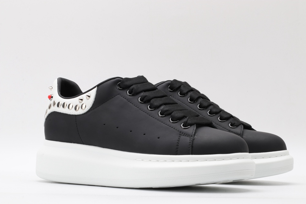 AMQ Black Studded Logo Oversized Sneakers