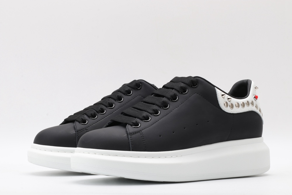 AMQ Black Studded Logo Oversized Sneakers
