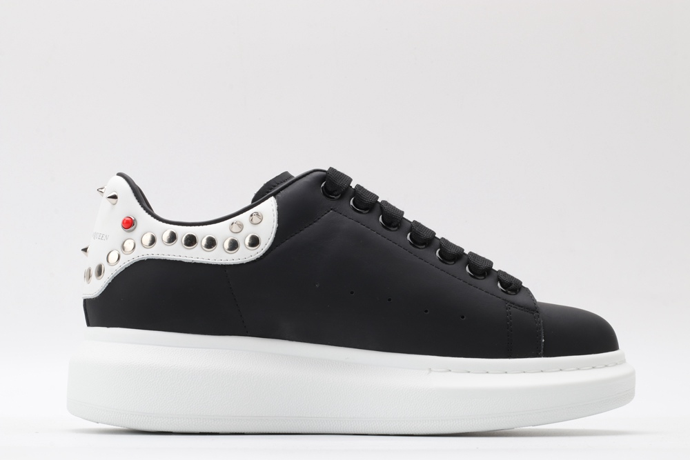 AMQ Black Studded Logo Oversized Sneakers
