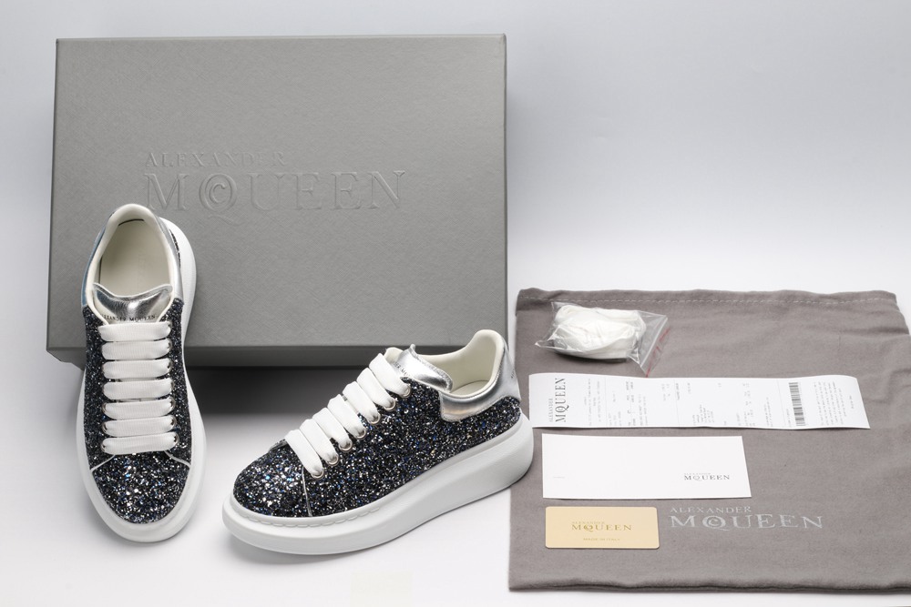 AMQ Shell glitter lace-up sneaker