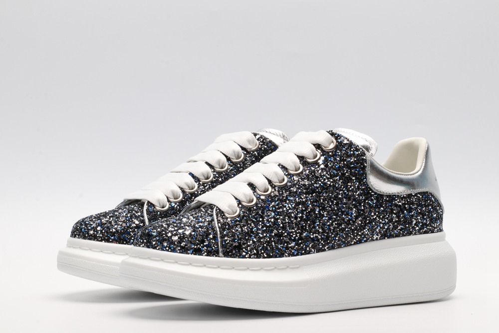 AMQ Shell glitter lace-up sneaker