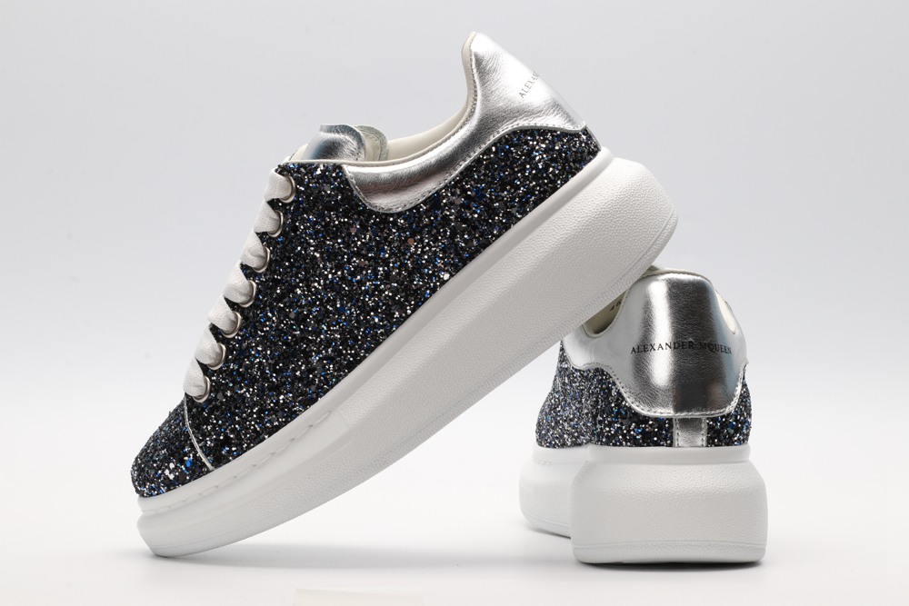 AMQ Shell glitter lace-up sneaker