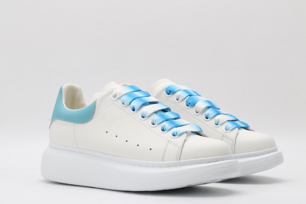 AMQ | Women 40mm Leather & Suede Sneakers White/Green